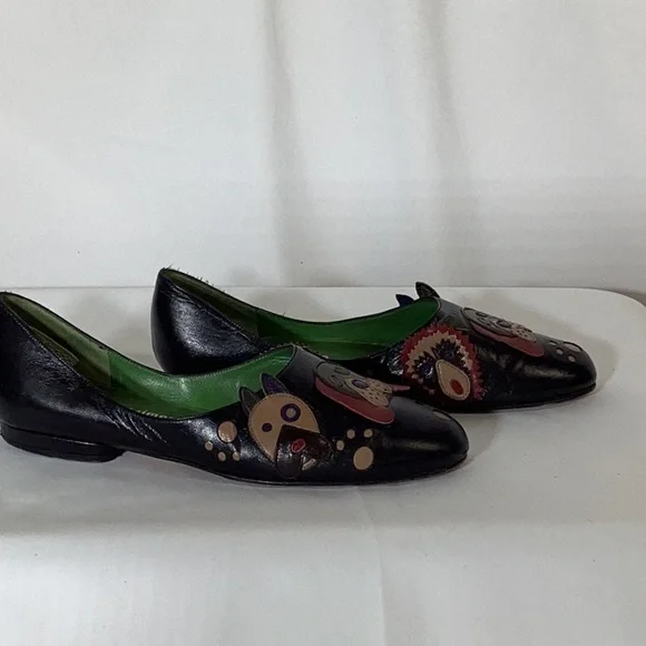 MICHAEL SIMON Dog Themed Loafer Black Size 7 1/2 - Picture 3 of 9